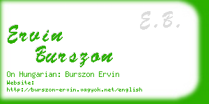 ervin burszon business card